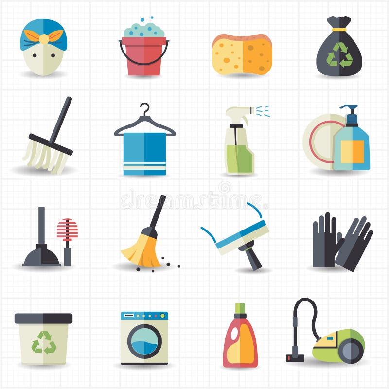 Cleaning icons stock vector. Illustration of housekeeper 39119603