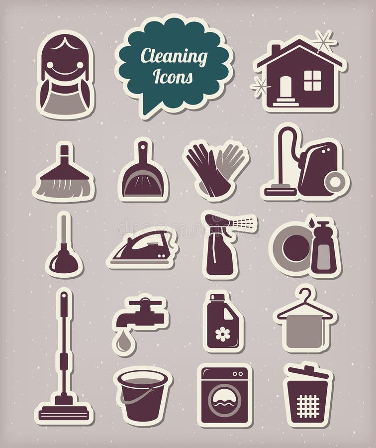 Cleaning ikon papieru cięcia styl royalty ilustracja Cleaning ikon papieru cięcia styl royalty ilustracja