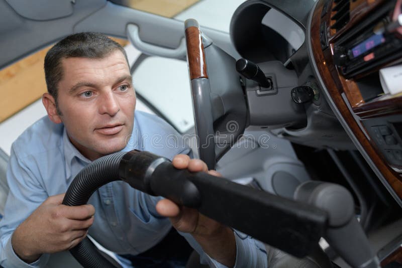 Cleaning Interior Car with Vacuum Cleaner Stock Image Image of
