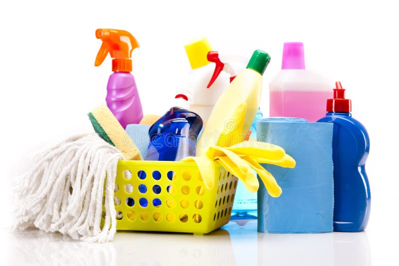 Household Items Used for Chores and Cleaning Stock Image Image of