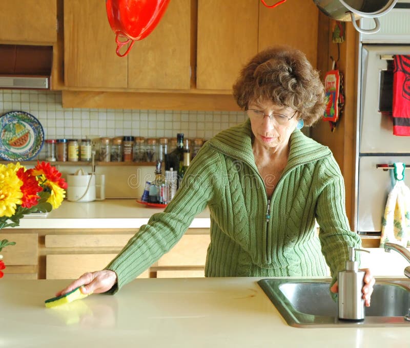 Cleaning the kitchen