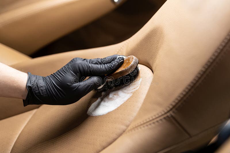 Automobile Detailing Service. Car Interior Cleaning Stock Photo