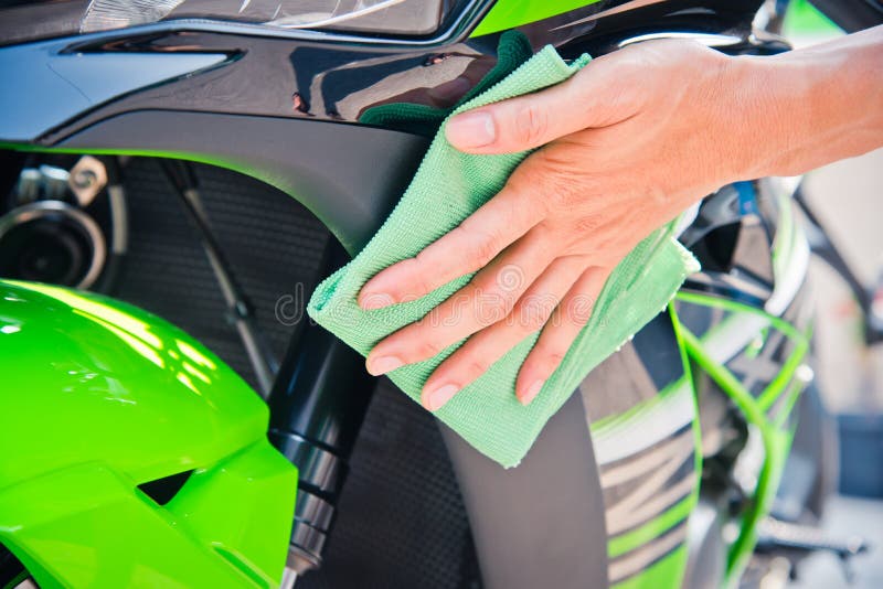 Cleaning motorcycle stock image. Image of service, cleaning 101775855