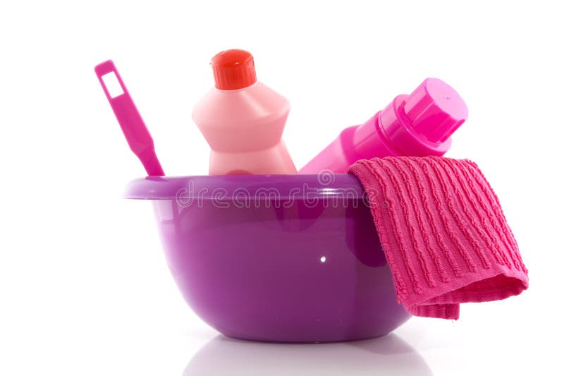 Cleaning in pink stock photo. Image of isolated, liquids 13019874