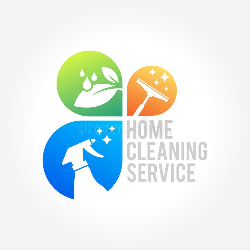 Cleaning poważnego interesu loga projekt, Eco Życzliwy pojęcie dla wnętrza, dom i budynek, ilustracja wektor Cleaning poważnego interesu loga projekt, Eco Życzliwy pojęcie dla wnętrza, dom i budynek, ilustracja wektor
