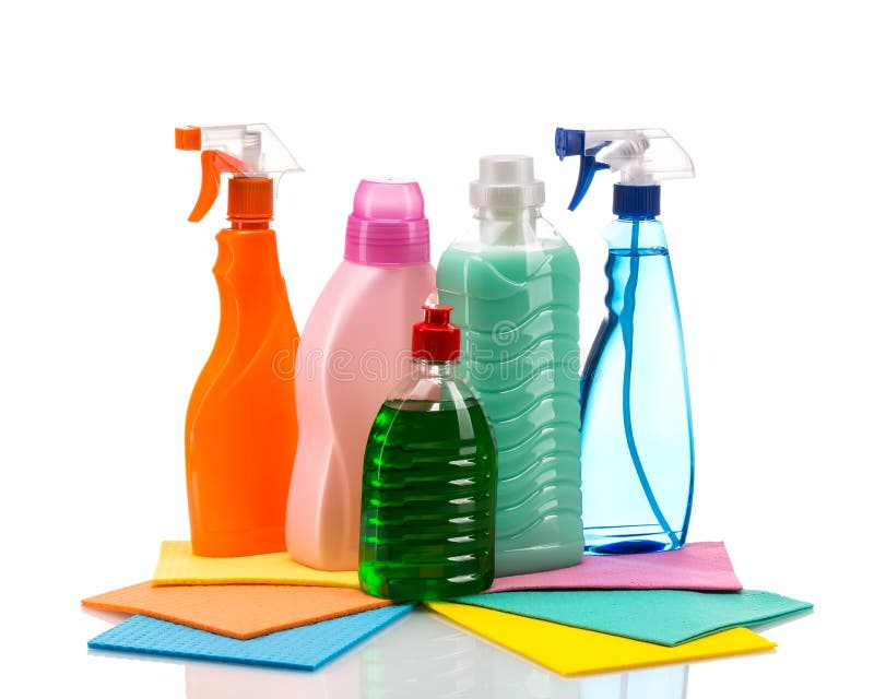 Cleaning Product Plastic Container for House Clean Stock Photo Image