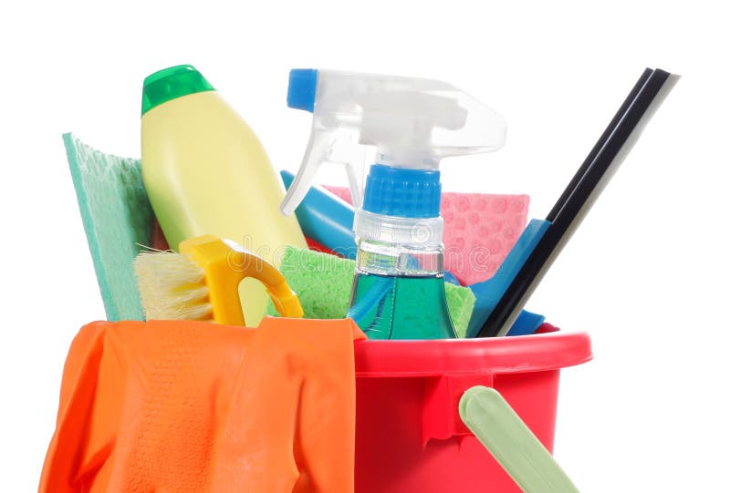 Office Cleaning Service Concept with Supplies Stock Photo Image of