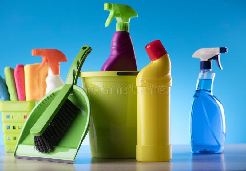 Cleaning products stock image. Image of plastic, liquid 82185249