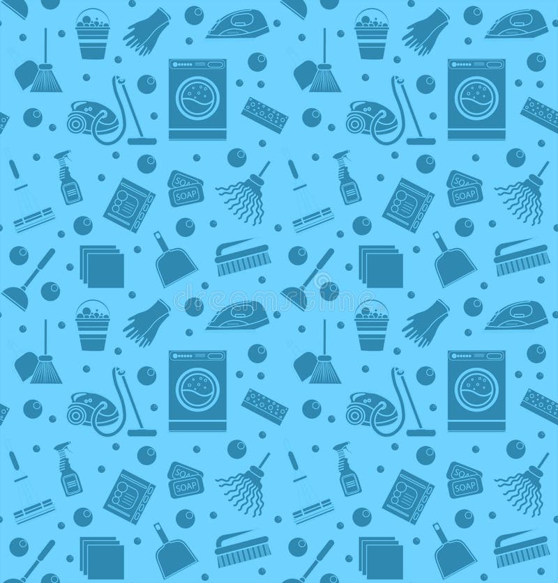 Cleaning Seamless Pattern. Endless Background, Texture, Wallpaper