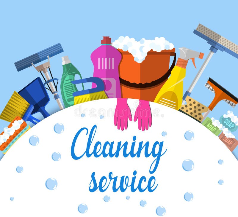 Cleaning service flat illustration