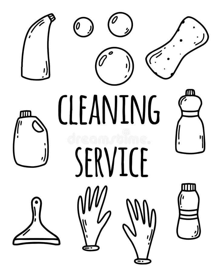 Cleaning Service. House Cleaning. Doodle Style. Cleaning Service Flyer