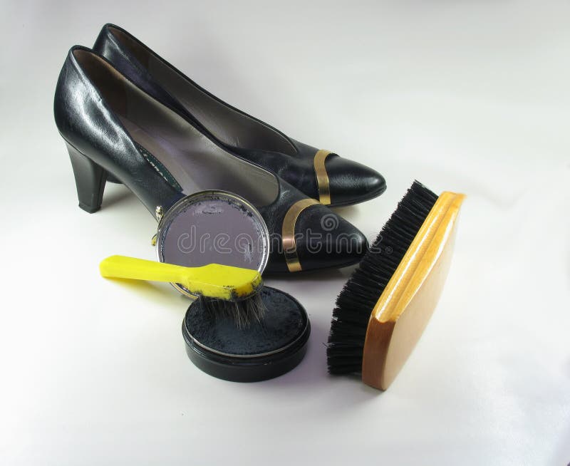 Cleaning shoes royalty free stock photos Cleaning shoes royalty free stock photos