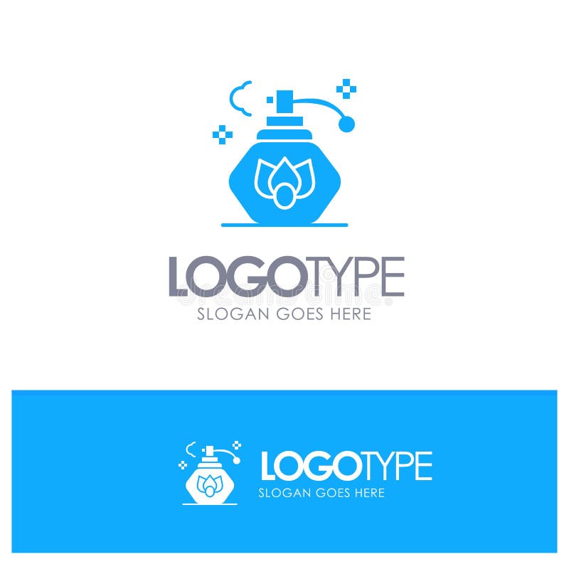 Cleaning, Spray, Clean Blue Solid Logo with Place for Tagline Stock