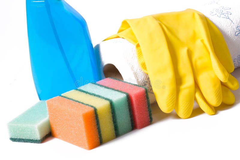 Cleaning supplies stock photo
