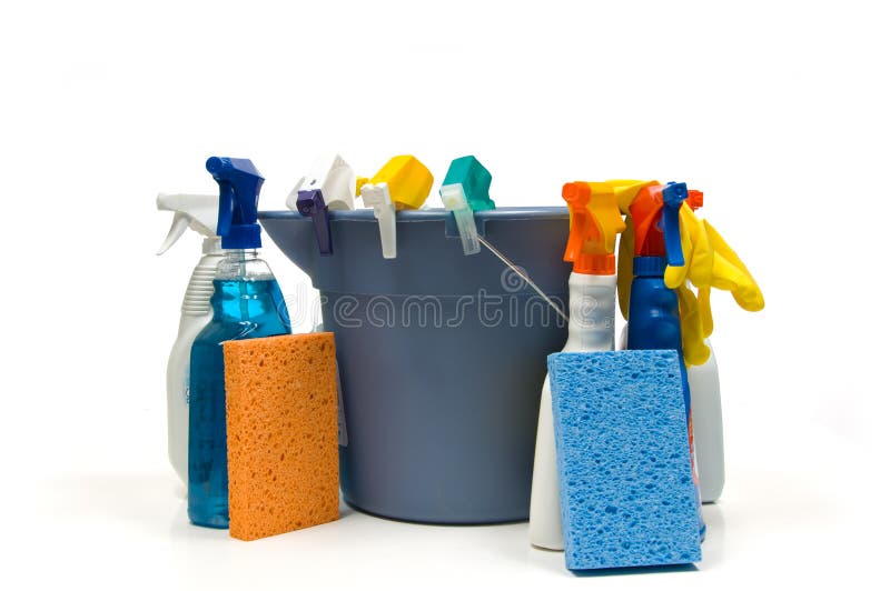 Cleaning Items Isolated On White Stock Photo, Picture and Royalty Free  Image. Image 14455485.