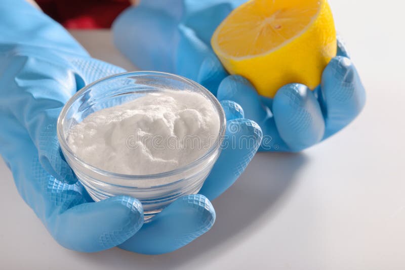 Cleaning Tools and Sodium Bicarbonate Stock Photo Image of glove, bicarbonate 75479850