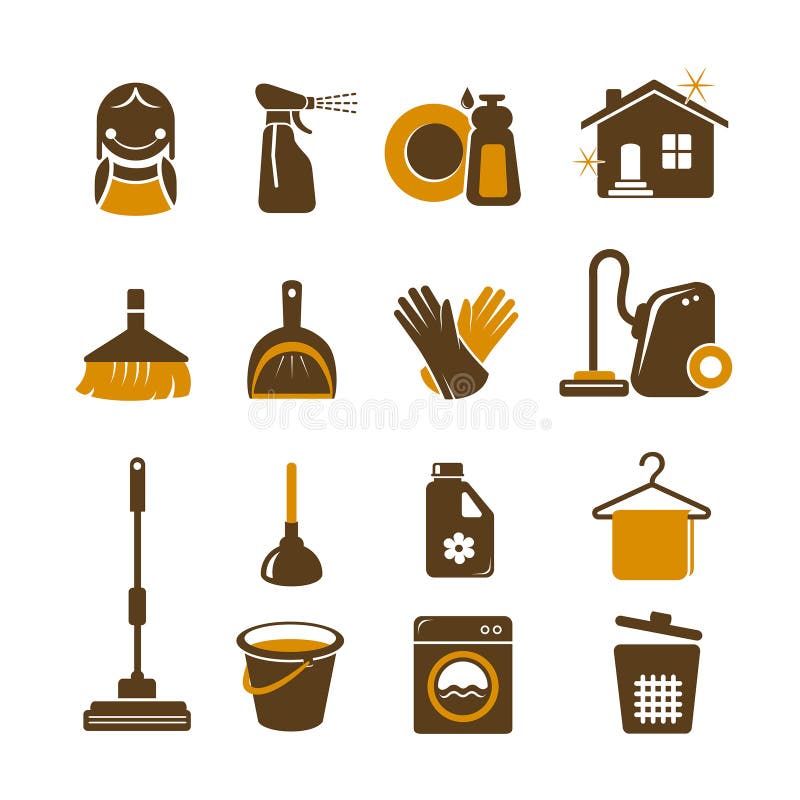 Cleaning icons stock vector. Illustration of housekeeper 39119603