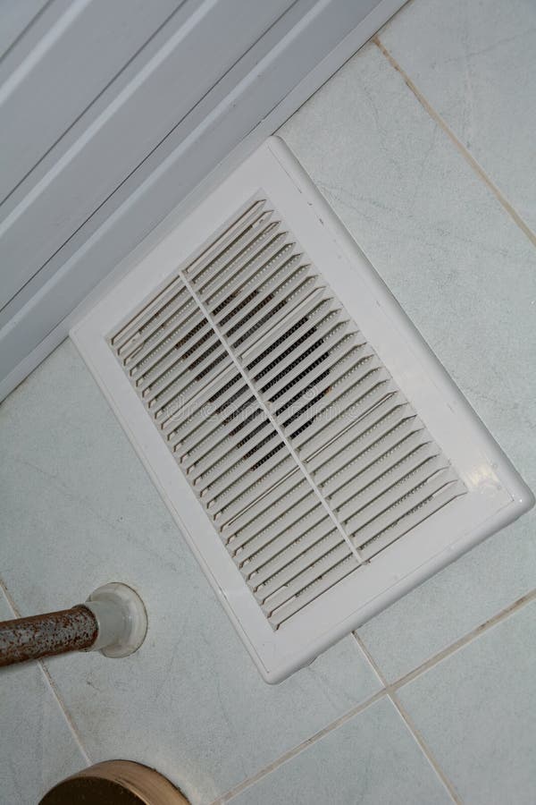 Cleaning Ventilation in the Bathroom from Mold. Clean Ventilation Stock