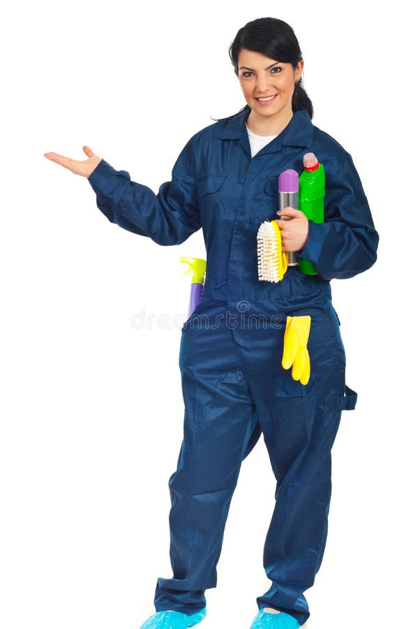 Cleaning Worker Hand Gesture Stock Image Image of