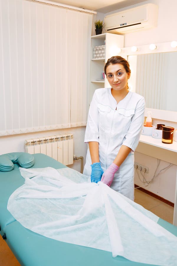 Cleaning of the Workplace in the Spa Stock Photo Image of cleanliness