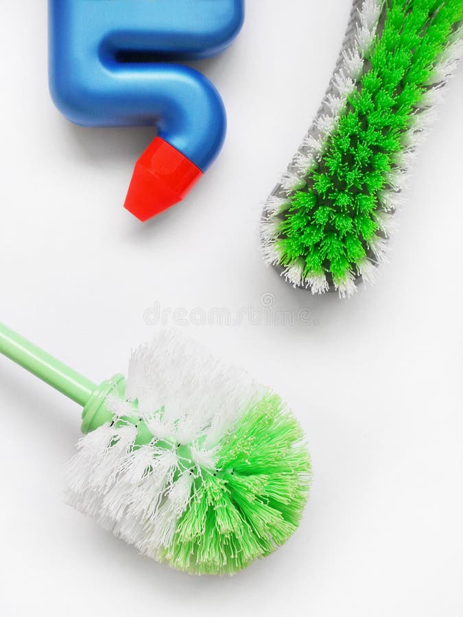 Cleaningfjädern levererar hjälpmedel royaltyfria bilder