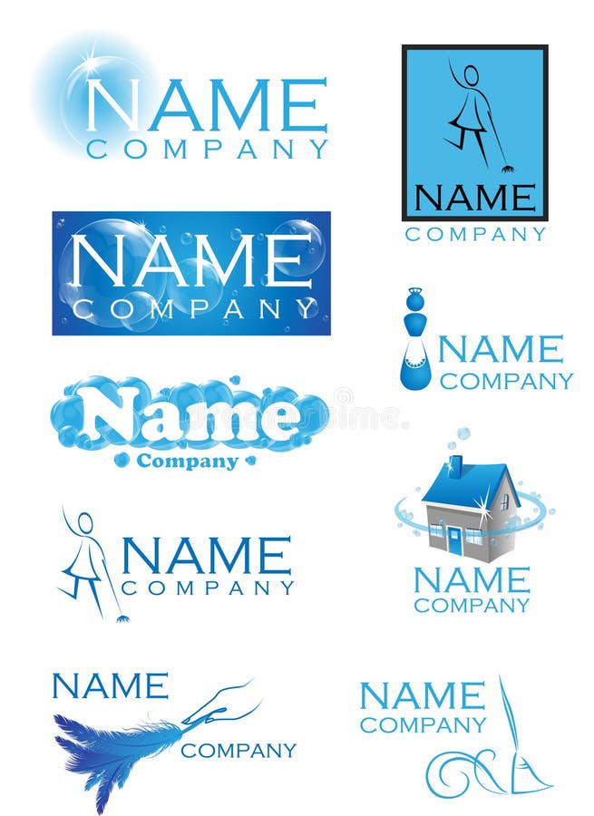 Cleaninglogoer stock illustrationer