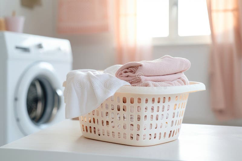 Cleanliness meets technology in a laundry room featuring a modern washing machine vector illustration