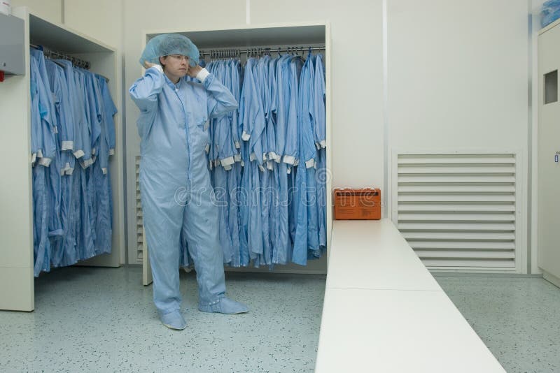 Cleanroom clothing stock image. Image of work, rule, dust 2505761
