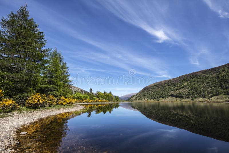 Clear Blue Lake Surrounded by Forests and Mountains on a Sunny Day in ...