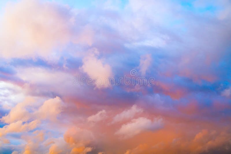 Clear Blue Sky With Plain White Cloud With Space For Text