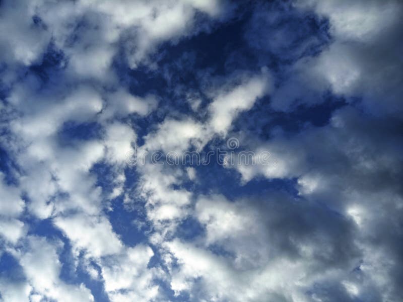 Clear Blue Sky and Puffy Clouds. Stock Image - Image of panorama ...