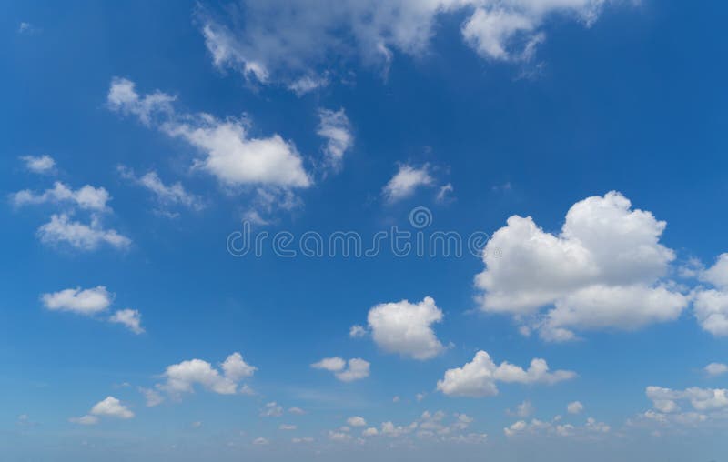 Clear blue sky with white fluffy clouds. Nature background stock photos Clear blue sky with white fluffy clouds. Nature background stock photos