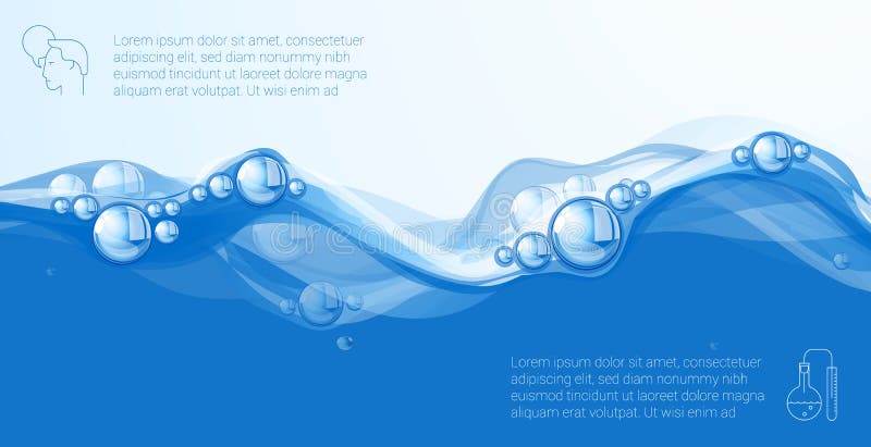 Clear blue water flow stock illustration