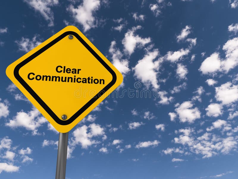 Clear communication traffic sign on blue sky vector illustration