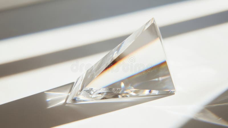 A clear crystal object is sitting on a white surface vector illustration
