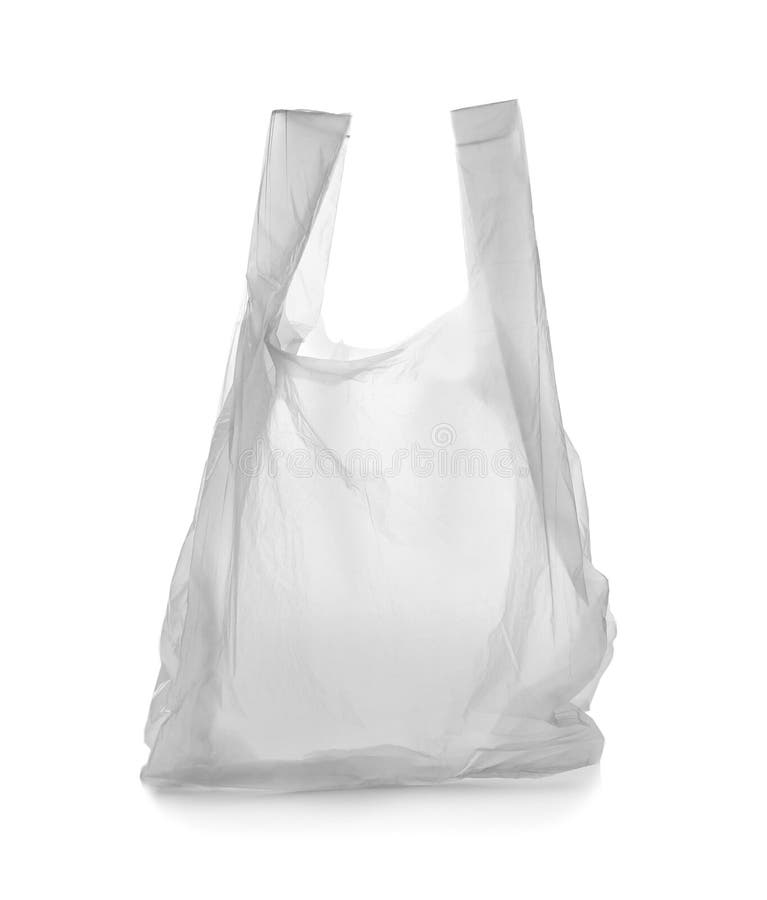 Clear Disposable Plastic Bag Stock Image Image of handles