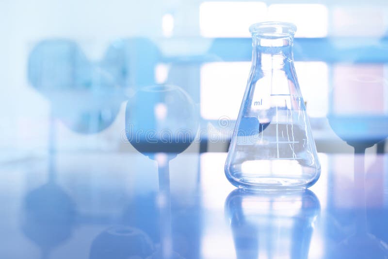 Clear Flask with Chemistry Molecular in Science Laboratory Background Stock  Photo - Image of structure, industry: 170927318
