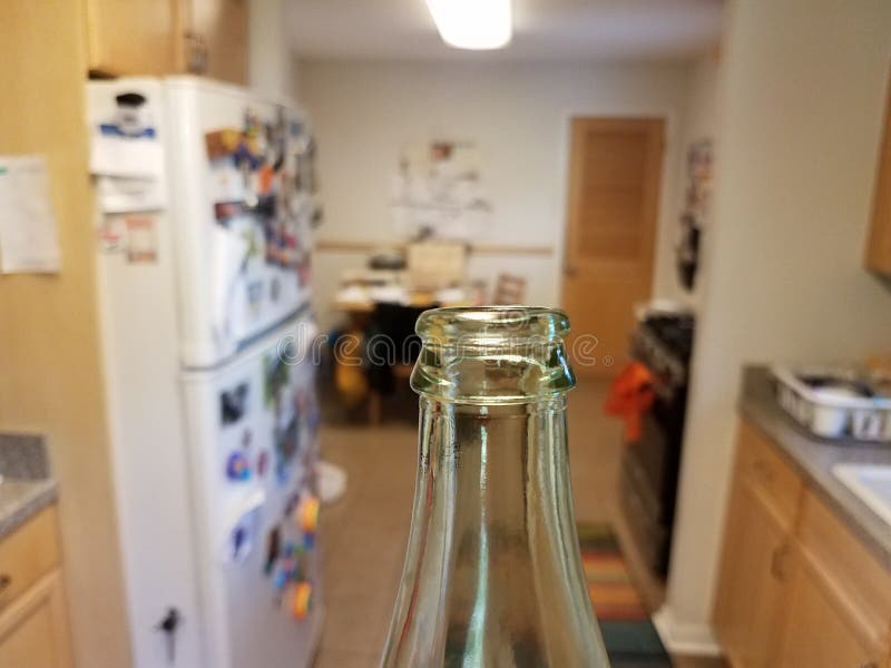 Clear Glass Bottle in Kitchen Area in House Stock Photo Image of