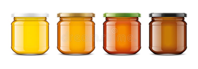 Clear Honey Jar Mockup Small Size Stock Vector Illustration Of Silver Glass 126851961