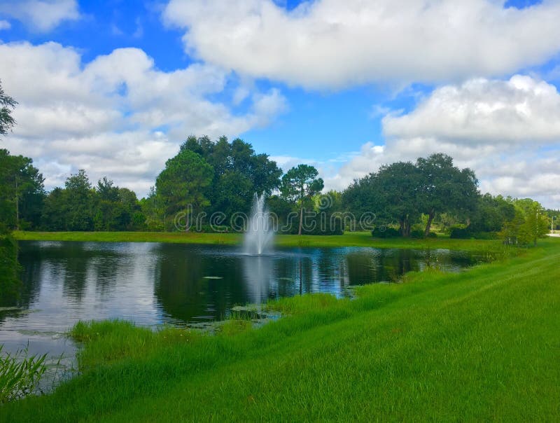 A clear lake in tampa stock image. Image of boardwalk 76970829