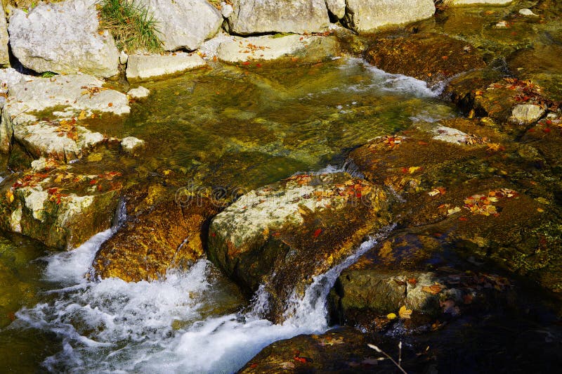 Gurgling stream rushing down a remote gorge in Euboea island, Greece Stock  Photo - Alamy