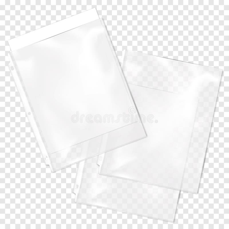 Clear Plastic File, Three Hole Punched Page Sleeve Protector Mockup