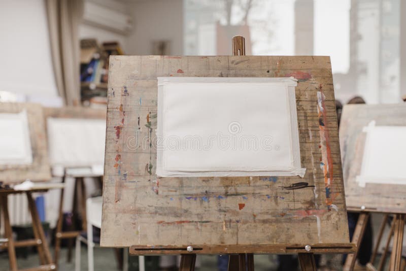 Sheet of paper on easel stock photo. Image of class 101912470