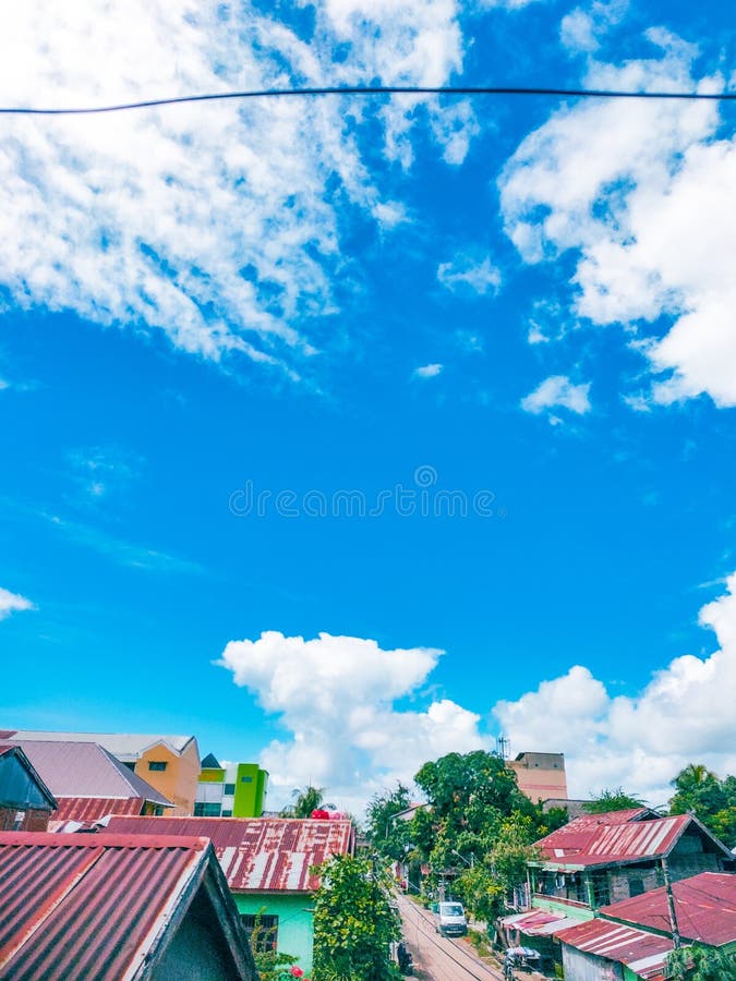 Clear Sky View on Village stock photo. Image of cloud 252177756