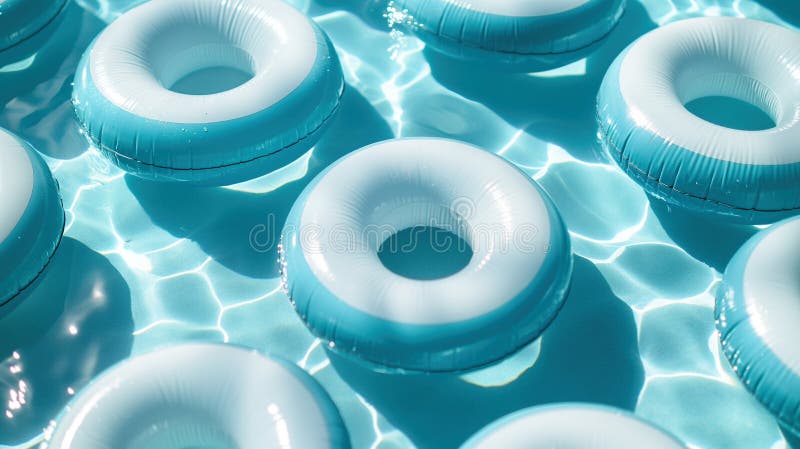 Piscină liberă cu inele gonflabile, imagine generată de tine royalty free stock photos