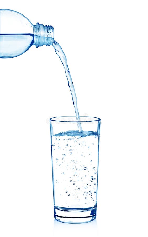 Clear Water Being Poured into a Glass Cup Isolated Stock Image Image