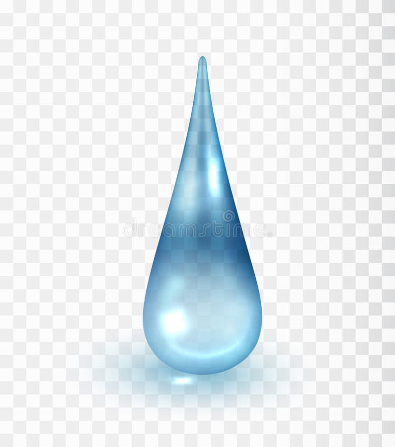 Blue Collagen Droplet Isolated on Transparent Background. Vector