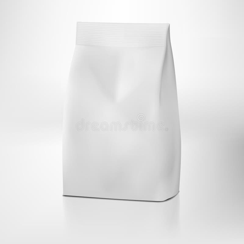 Clear White Craft Paper Bag Pack without Handle Stock Vector