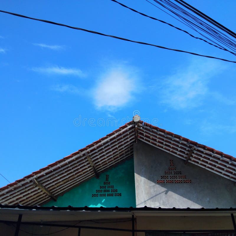 Cleary Blue Sky with Cloud and Rooftop Stock Image Image of cloud