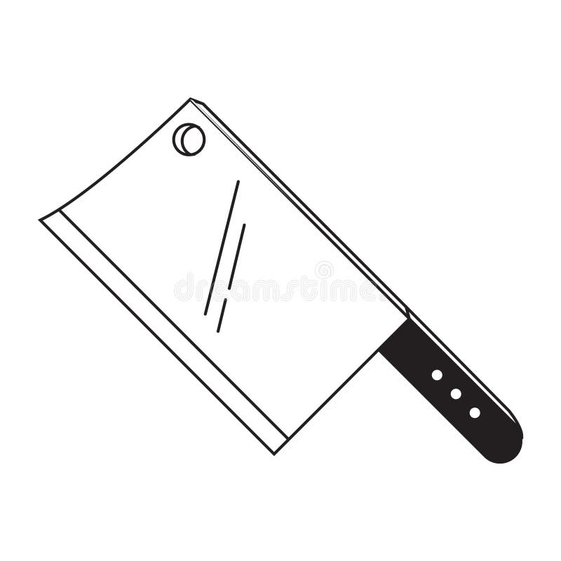 Cleaver Knife. Vector Illustration Decorative Design Stock Vector
